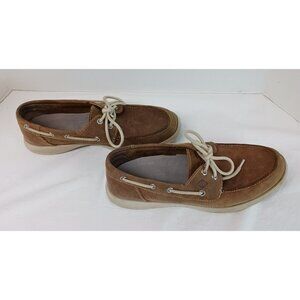 Sperry Top Sider Men's Boat Shoes 8.5M 2 Eye STS14511 Suede Leather Brown GUC